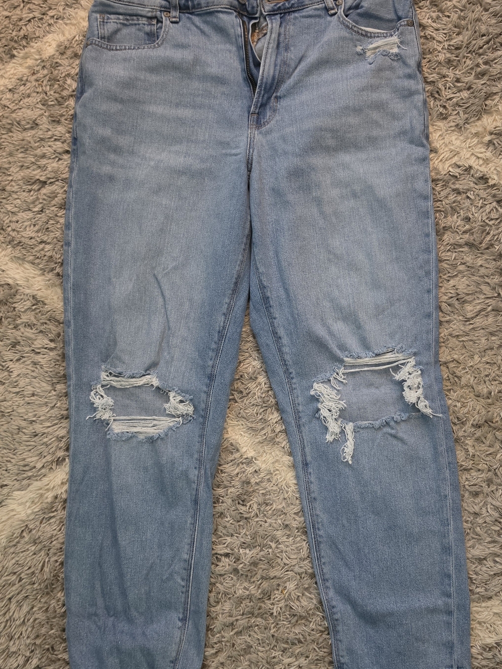American Eagle Light Wash Distressed Boyfriend Jeans
